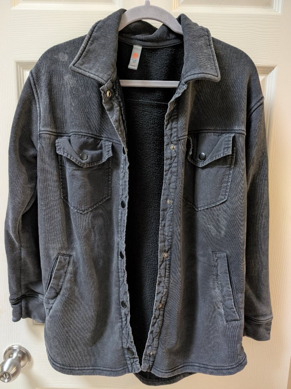 Washed Gray Sweater Jacket